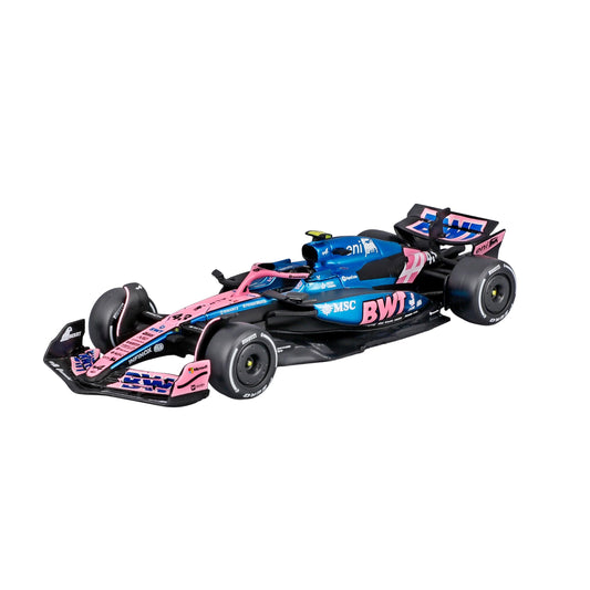 Bburago - F1 BWT Alpine A525 2025#10 Gasly, Voiture Diecast à l'échelle 1:43 avec détails Authentiques, réplique F1 Alpine, livrée Bleue/Rose, Licence Officielle, âge recommandé 3+ Ans