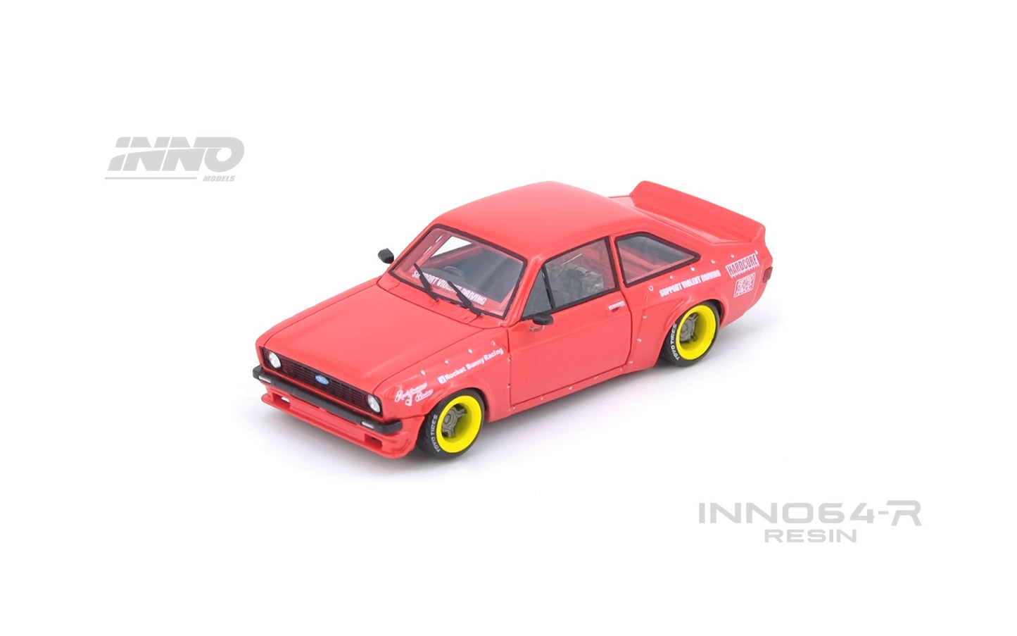 Inno64-R Limited Event Edition RESIN Ford Escort MK2 Pandem "Emotion" Retro (Havoc Red)