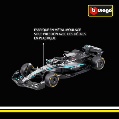 Bburago - F1 BWT Alpine A525 2025#10 Gasly, Voiture Diecast à l'échelle 1:43 avec détails Authentiques, réplique F1 Alpine, livrée Bleue/Rose, Licence Officielle, âge recommandé 3+ Ans