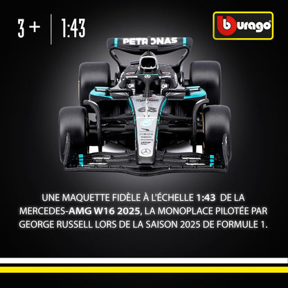 Bburago - F1 BWT Alpine A525 2025#10 Gasly, Voiture Diecast à l'échelle 1:43 avec détails Authentiques, réplique F1 Alpine, livrée Bleue/Rose, Licence Officielle, âge recommandé 3+ Ans