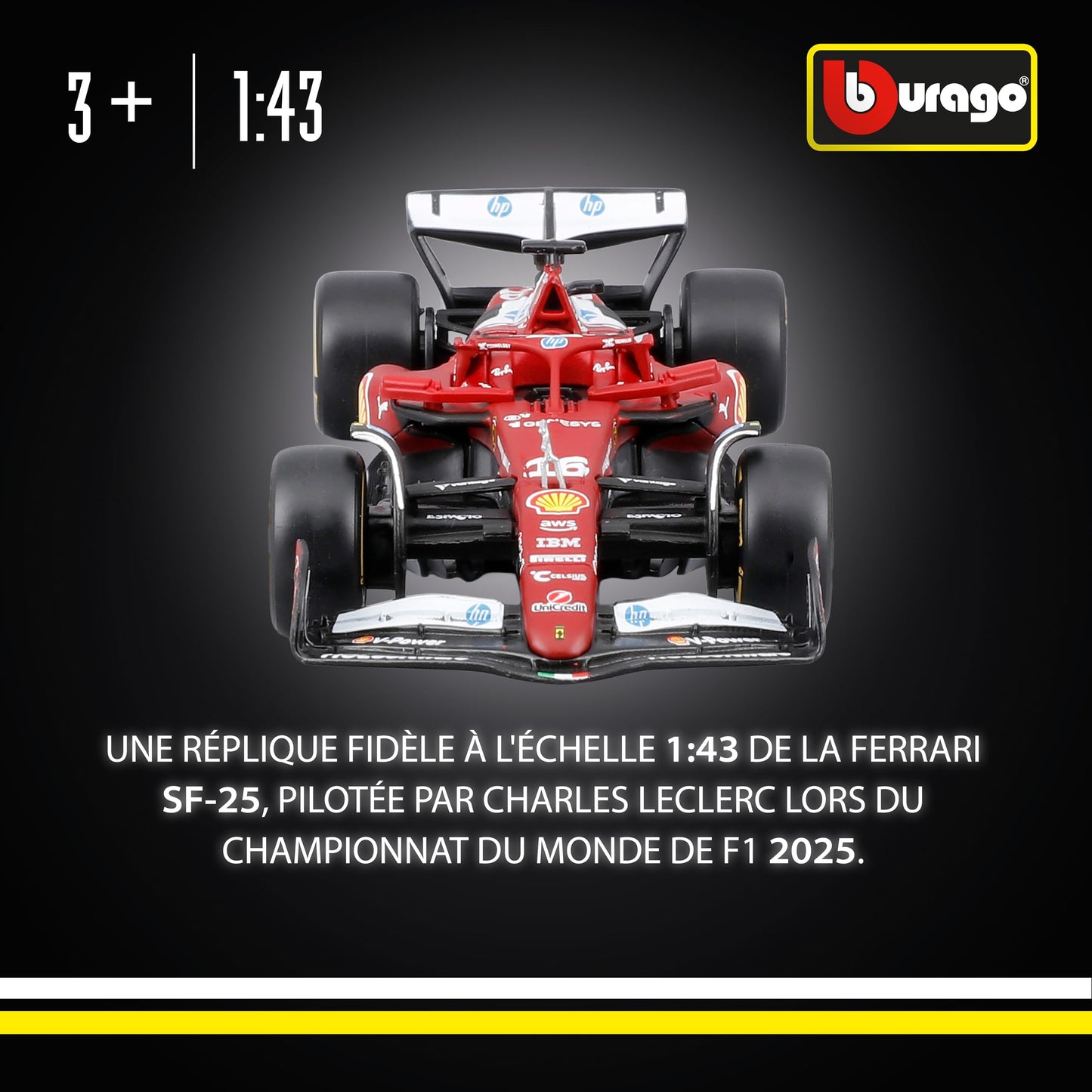 Bburago - F1 BWT Alpine A525 2025#10 Gasly, Voiture Diecast à l'échelle 1:43 avec détails Authentiques, réplique F1 Alpine, livrée Bleue/Rose, Licence Officielle, âge recommandé 3+ Ans