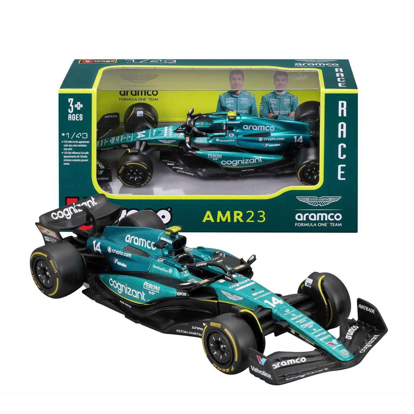 Bburago - F1 BWT Alpine A525 2025#10 Gasly, Voiture Diecast à l'échelle 1:43 avec détails Authentiques, réplique F1 Alpine, livrée Bleue/Rose, Licence Officielle, âge recommandé 3+ Ans