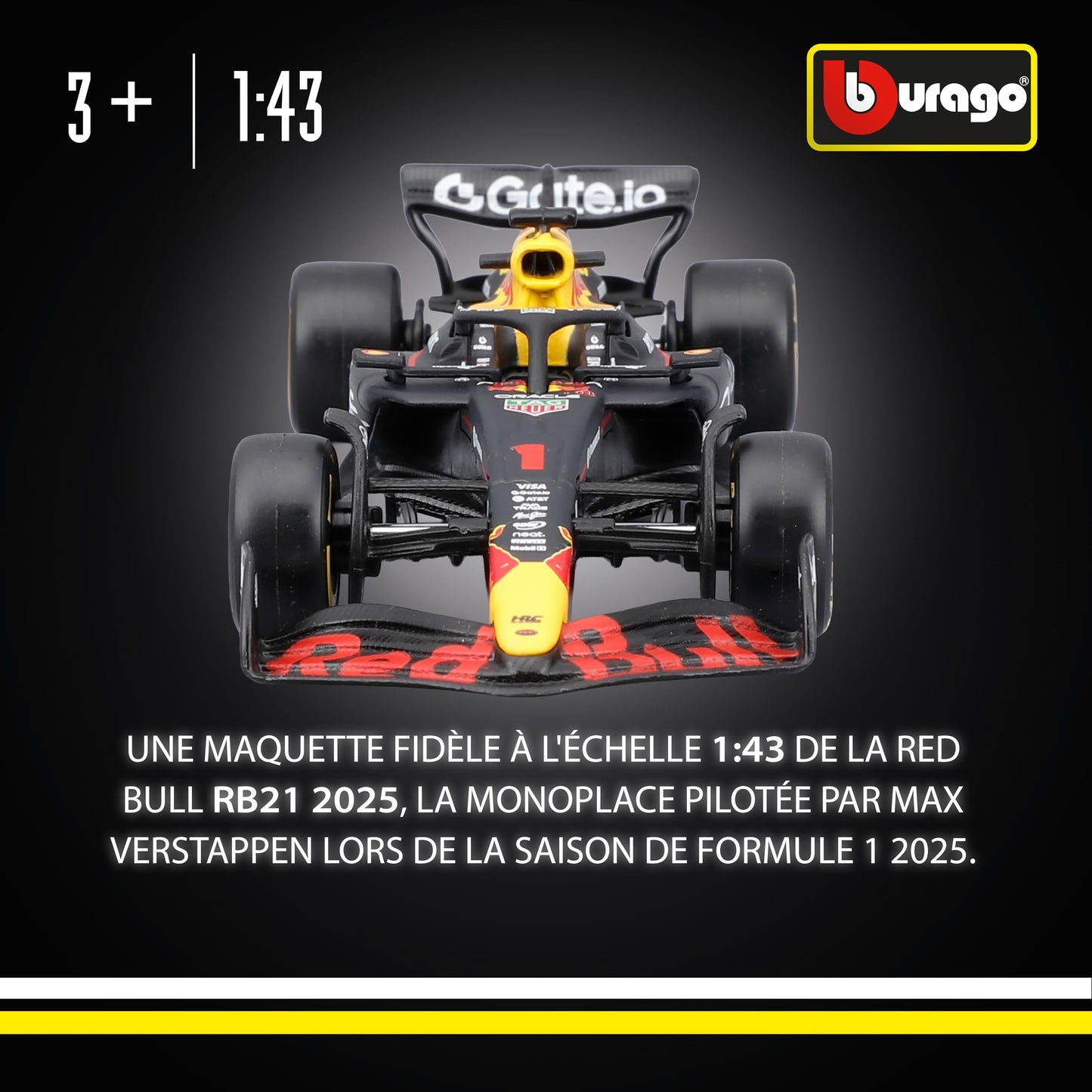 Bburago - F1 BWT Alpine A525 2025#10 Gasly, Voiture Diecast à l'échelle 1:43 avec détails Authentiques, réplique F1 Alpine, livrée Bleue/Rose, Licence Officielle, âge recommandé 3+ Ans
