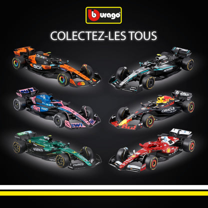 Bburago - F1 BWT Alpine A525 2025#10 Gasly, Voiture Diecast à l'échelle 1:43 avec détails Authentiques, réplique F1 Alpine, livrée Bleue/Rose, Licence Officielle, âge recommandé 3+ Ans