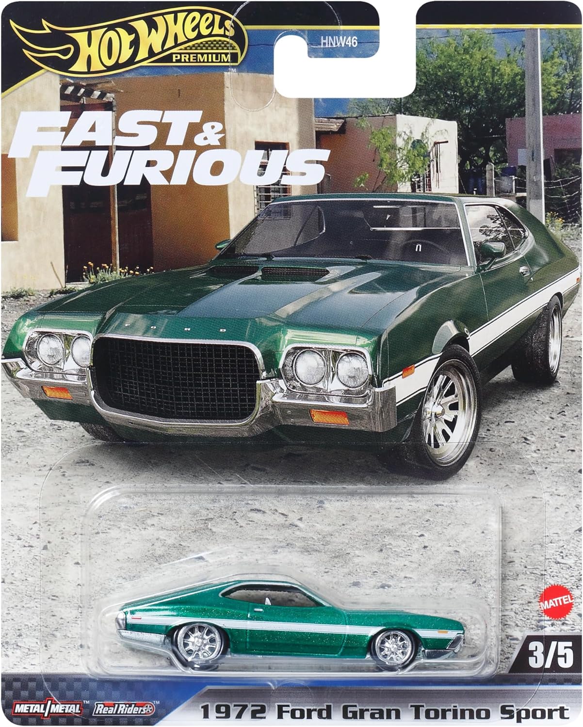 FAST AND FURIOUS Auto FORD GRAN TORINO SPORT 1972 - Maquette Die Cast Scala 1:64 - longueur 7cm - HYP72