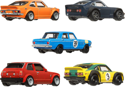 Hot Wheels Culture Automobile Japon 4 Coffret de 5 Voitures en métal Premium à l’échelle 1/64 dans Une boîte de Rangement et d’Exposition empilable de Collection, HRW84