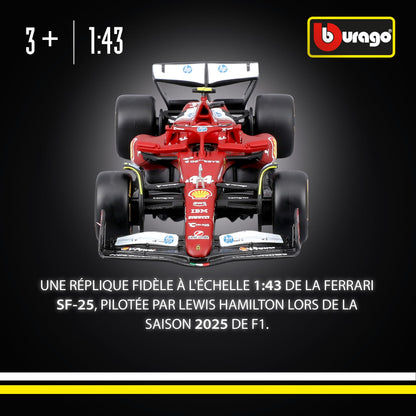 Bburago - F1 BWT Alpine A525 2025#10 Gasly, Voiture Diecast à l'échelle 1:43 avec détails Authentiques, réplique F1 Alpine, livrée Bleue/Rose, Licence Officielle, âge recommandé 3+ Ans