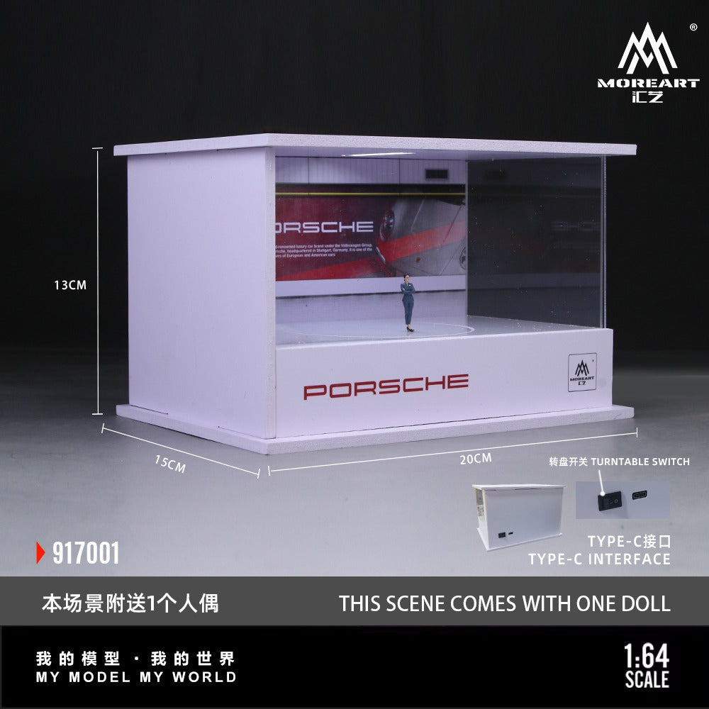MoreArt Porsche Lighting & Rotating Diorama Display Scene